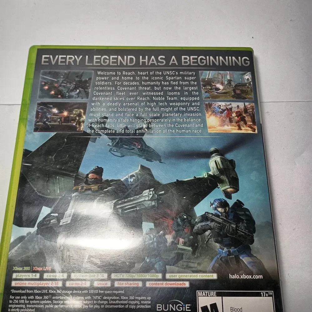 Halo Reach Microsoft Xbox 360 CIB Complete FPS Video Game W/ Manual